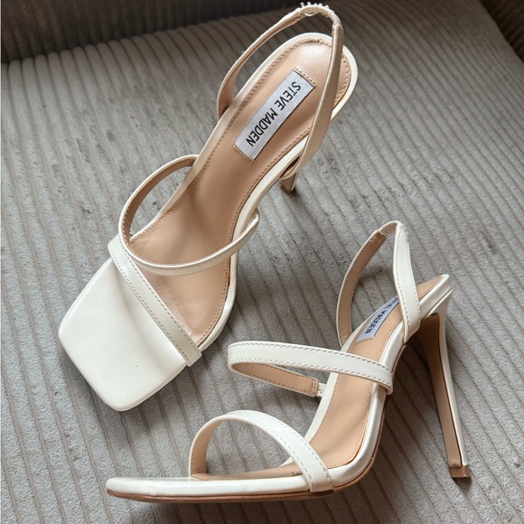 Steve Madden Women's White Strappy Heels - Picture 2 of 7